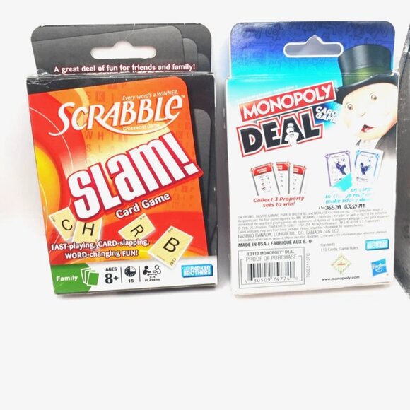 Monopoly Deal Card Game + Scrabble Slam  Card Game New - Picture 4 of 6
